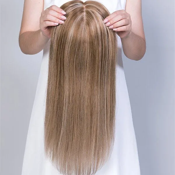 Blonde Wavy Hair Topper For Thinning Crown 6*6.5″